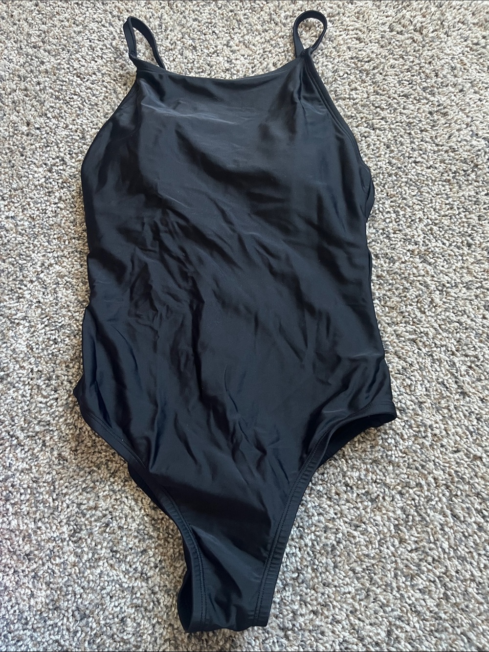 Classic Black One-Piece Swimsuit - Sleek High Neck